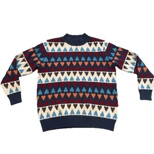 Jayley Collection Love Heart Crewneck Cashmere & Banana Peel Jumper Sweater, OS